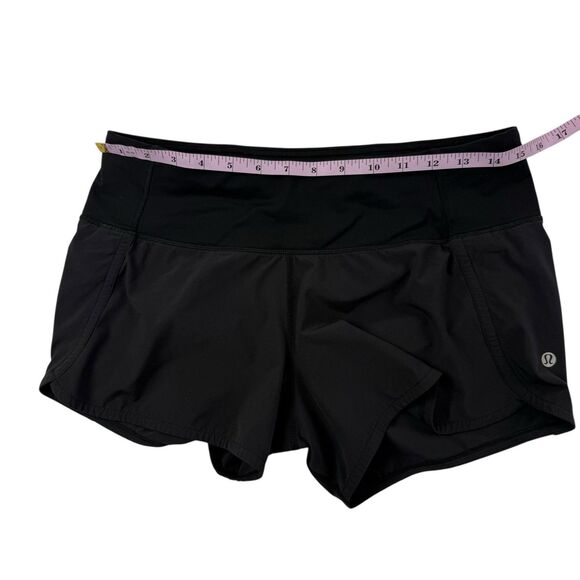 Lululemon Run Times Short II Women Size 6 Black Running Yogo Athletic LW7AKOS - Picture 9 of 11